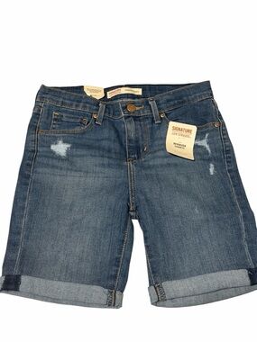 Signature Levi's Girls Denim Bermuda Shorts - Medium Blue - NWT
